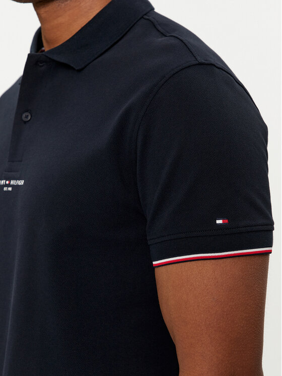 Tommy Hilfiger Tommy Hilfiger Pólóing Logo MW0MW34841 Sötétkék Regular Fit