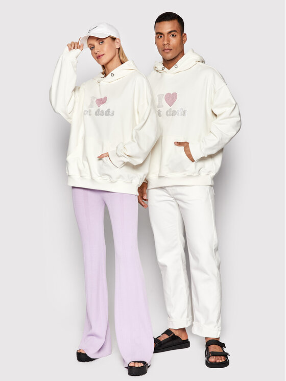 2005 Mikina Unisex Hot Dads Hoodie Écru Regular Fit