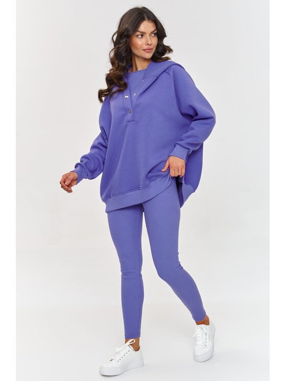 Komplet bluza, bluzka i legginsy Makadamia, Rozmiar OS, Fioletowy, A8