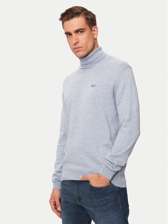 La Martina La Martina Rollkragenpullover ZMS019 YW091 Blau Regular Fit