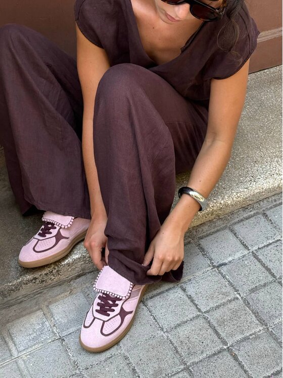ALOHAS ALOHAS Sneakersy Tb.490 Club Suede Pink Leather Sneakers Różowy