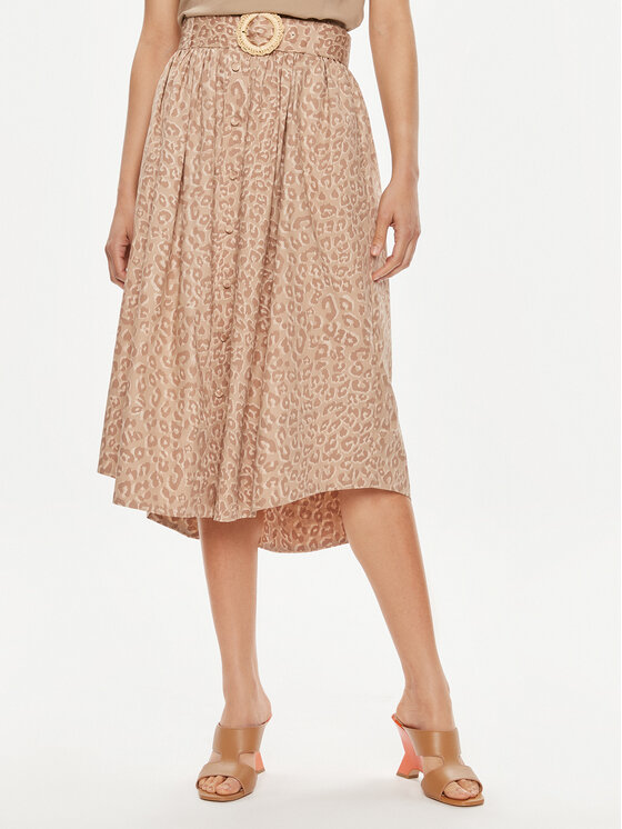 TWINSET TWINSET Fustă trapez 241TT2114 Bej Loose Fit