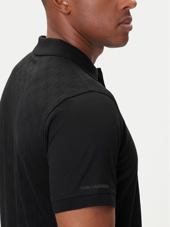 KARL LAGERFELD KARL LAGERFELD Pólóing 745006 554201 Fekete Regular Fit