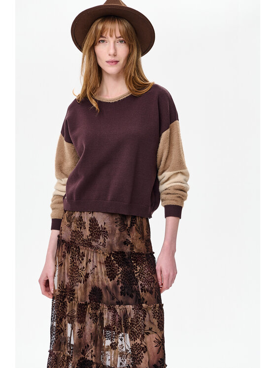 blue shadow blue shadow Sweter Nora Brązowy Regular Fit