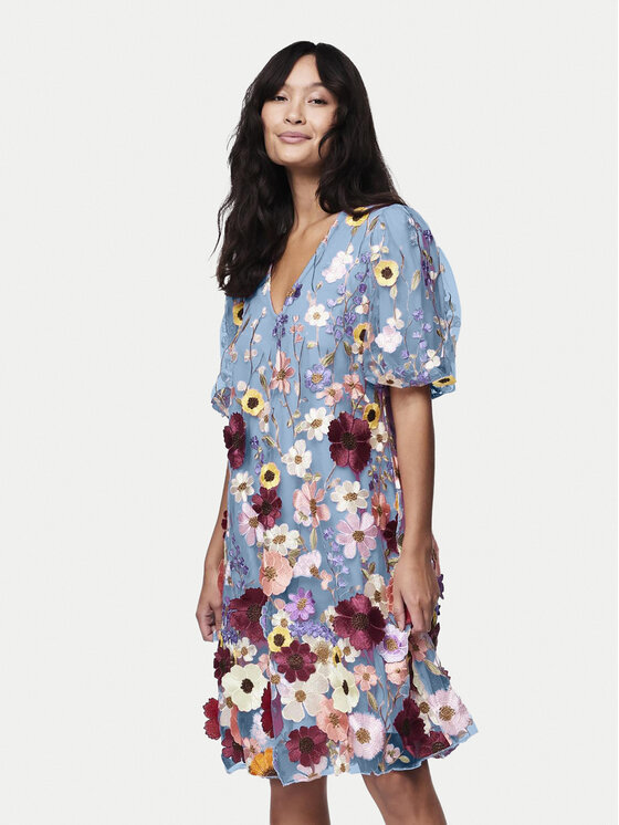 YAS YAS Rochie cocktail Flowering 26037387 Albastru celest Loose Fit