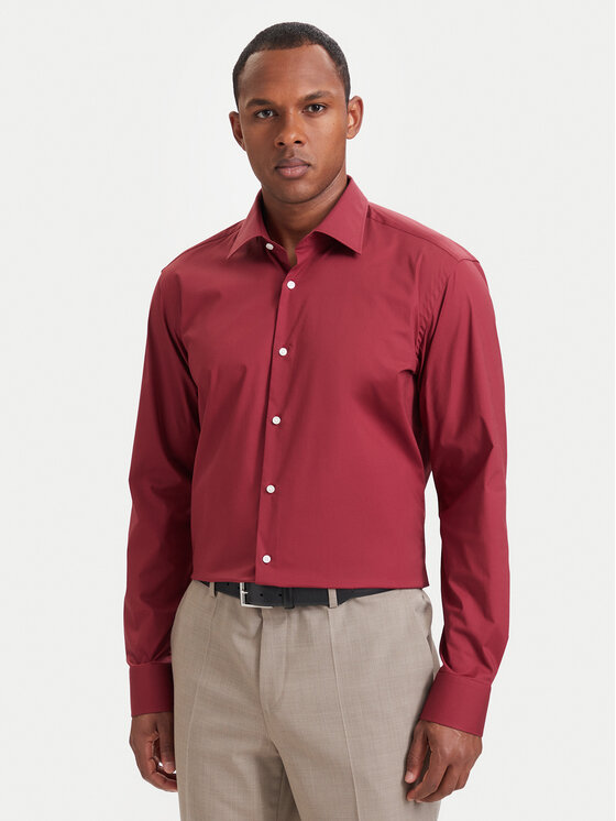 BOSS Cămașă 50473265 Roșu Regular Fit