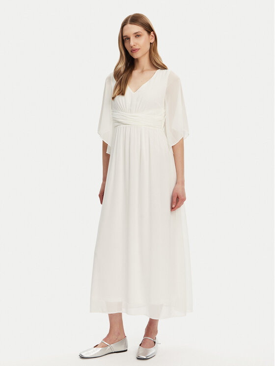Vila Vila Лятна рокля Nanna 14109343 Бял Regular Fit