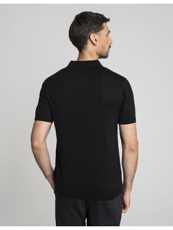 Borgio Borgio Polo colliano_c Czarny Classic Fit