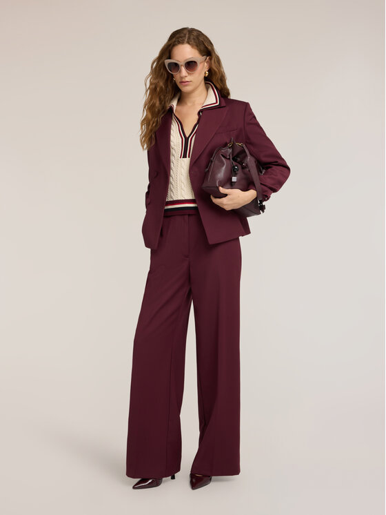 Motivi Motivi Spodnie materiałowe P04NQ004819N036 Bordowy Over Fit