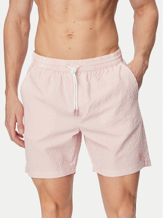 Guess Guess Plavecké šortky F6GT11 WN342 Světle růžová Regular Fit