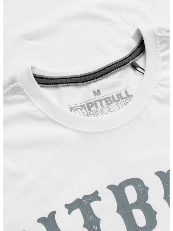 PITBULL PITBULL T-Shirt STRENGTH & RESPECT Biały Regular Fit