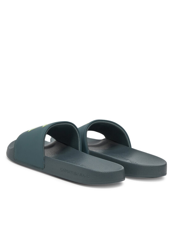 Calvin Klein Jeans Calvin Klein Jeans Klapki Slide Jelly Mono Pu YM0YM01281 Zielony