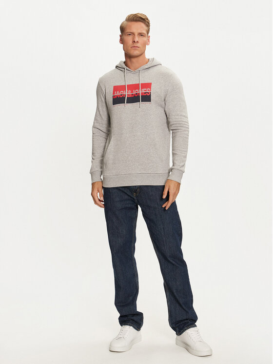 Jack&Jones Jack&Jones Majica dugih rukava Nolan 12256849 Siva Standard Fit