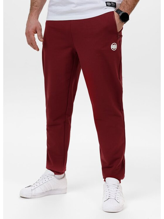 PITBULL PITBULL Spodnie dresowe SMALL LOGO NUGGET Bordowy Regular Fit