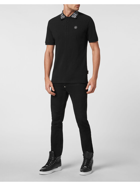 PHILIPP PLEIN PHILIPP PLEIN Polo 879 Czarny Slim Fit