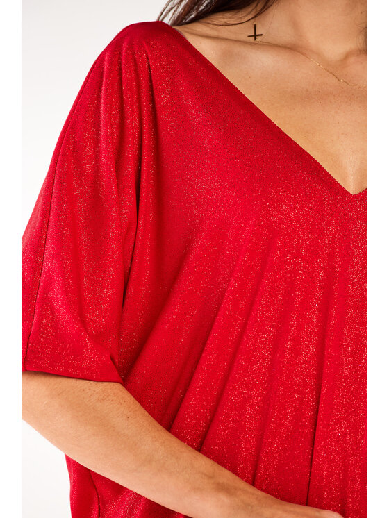 Awama Awama Sukienka wieczorowa A557 Czerwony Basic Fit