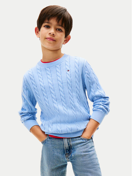 Tommy Hilfiger Sweter KB0KB09753 Błękitny Regular Fit