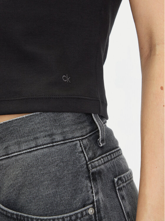 Calvin Klein Calvin Klein Blúz Liquid Touch Top K20K208422 Fekete Slim Fit