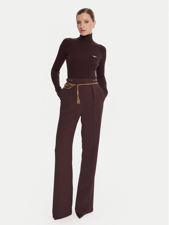 Elisabetta Franchi Elisabetta Franchi Medžiaginės kelnės PA-099-56E2-V390 Vyšninė Regular Fit