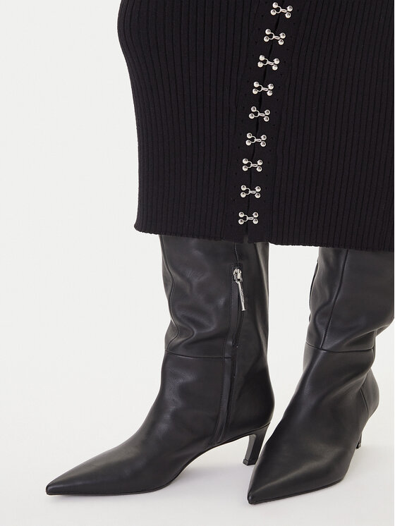 Patrizia Pepe Patrizia Pepe Плетена рокля 2A2960 K291 Черен Regular Fit