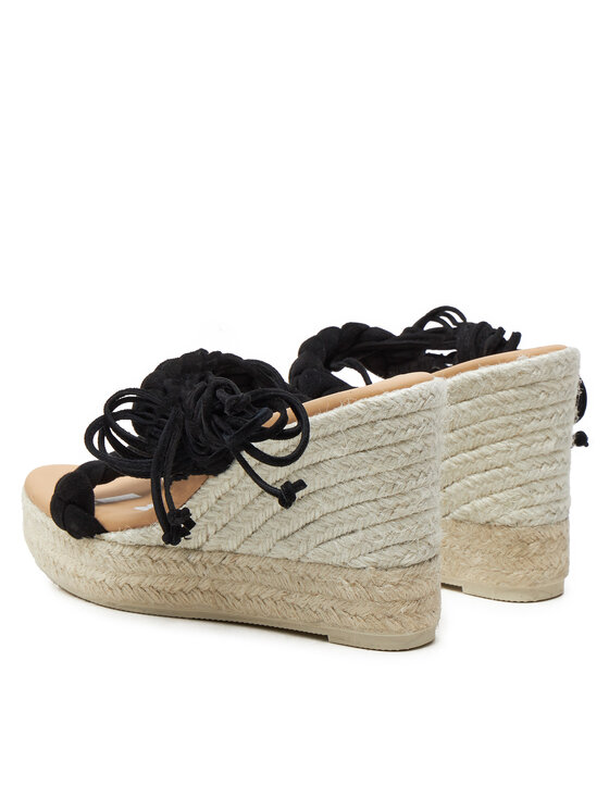 Manebi Manebi Εσπαντρίγιες Hamptons Two Braided Bands Wedge Espadrilles K 1.0 WE Μαύρο