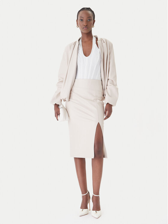 Rinascimento Rinascimento Tehisnahast jope CFC0127530003 Beež Relaxed Fit