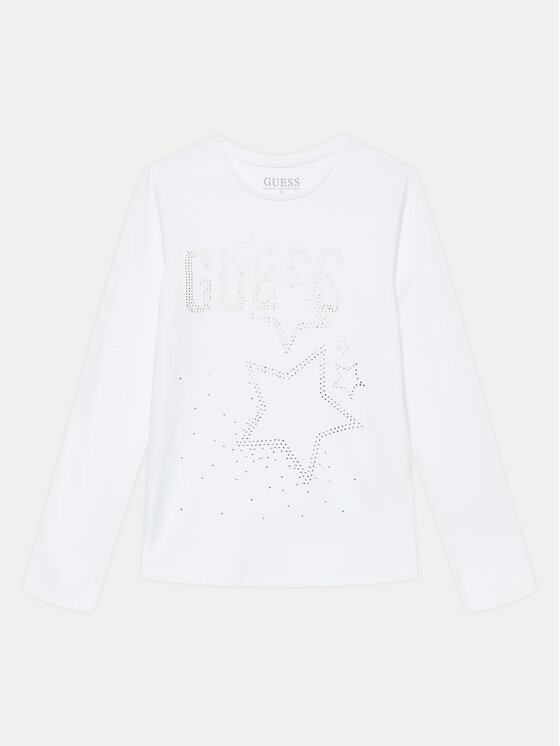 Guess Bluză J4BI09 J1314 Alb Regular Fit