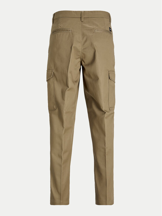 Jack & Jones Jack & Jones Kalhoty z materiálu Bill 12247358 Hnědá Tapered Fit