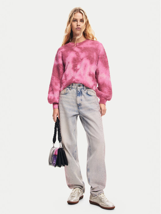 Desigual Desigual Sweter Victoria 24WWJF17 Różowy Relaxed Fit