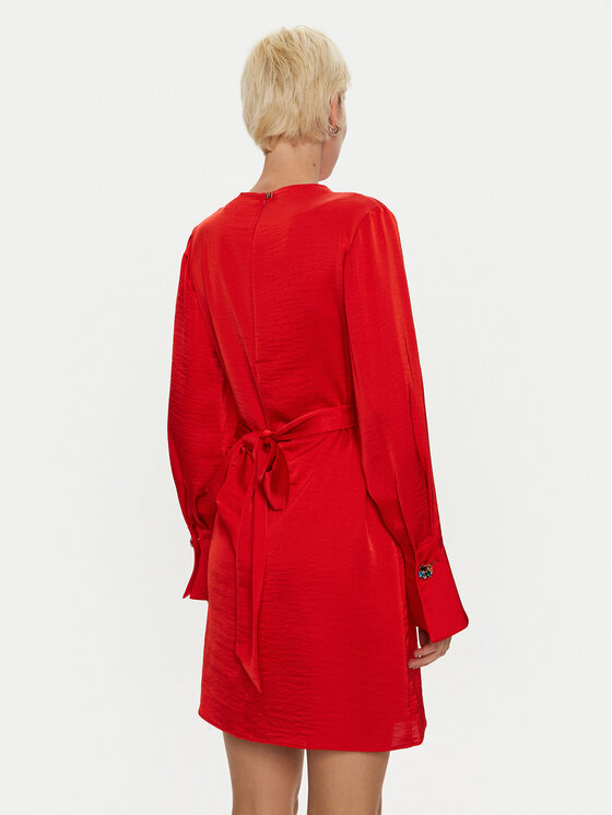 LOLA CASADEMUNT LOLA CASADEMUNT Коктейлна рокля MF2416003 Червен Regular Fit