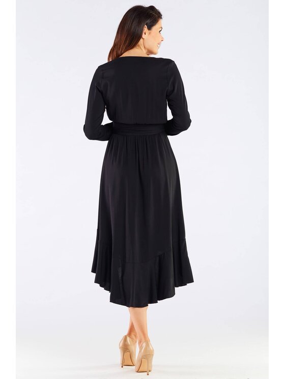 Awama Awama Vestito estivo A456 Nero Basic Fit