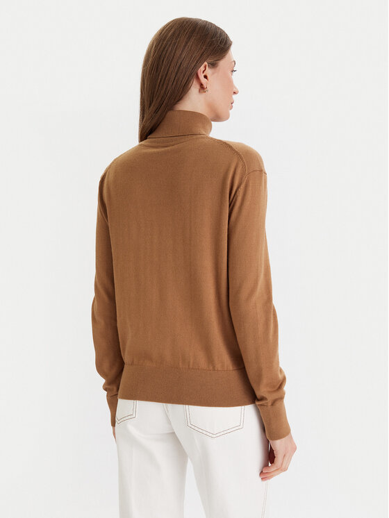 Calvin Klein Calvin Klein Bluză cu gât LV044D371G Maro Regular Fit