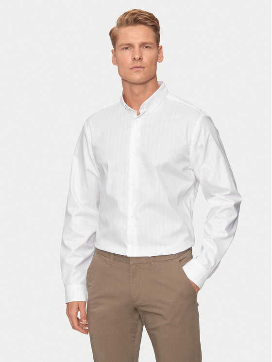 Męska Koszula Calvin Klein, Rozmiar S, Biała, K10K113211