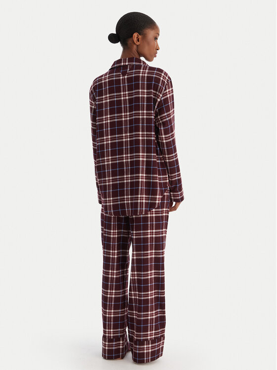 Tommy Hilfiger Tommy Hilfiger Piżama UW0UW06158 Bordowy Regular Fit