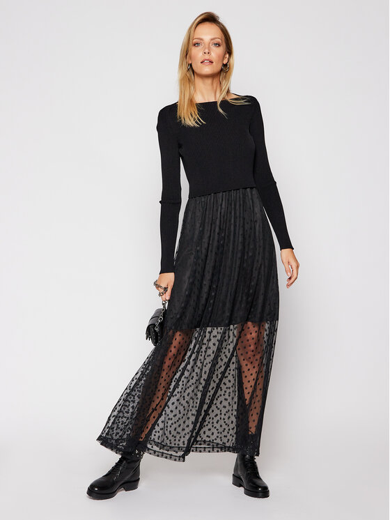 Guess Guess Komplet poletna obleka in pulover Sadia W0BK63 KA6I0 Črna Regular Fit