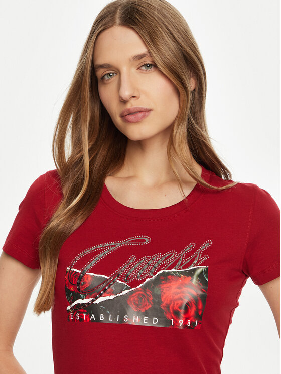 Guess Guess Póló W5RI03 J1314 Piros Regular Fit