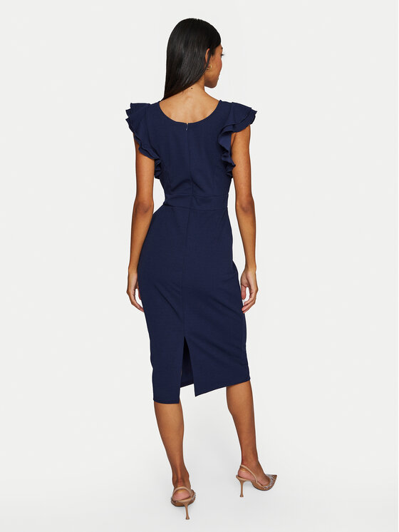 Vila Vila Sukienka koktajlowa Clara 14100344 Granatowy Slim Fit