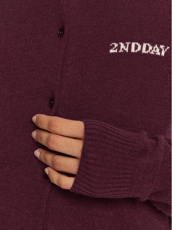 2NDDAY 2NDDAY Kardigan Vinny 2245341408 Bordowy Regular Fit
