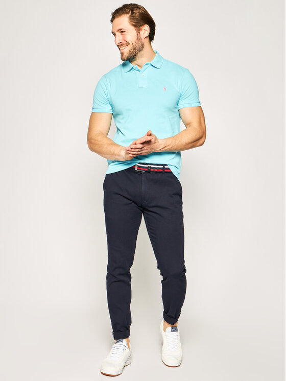 Polo Ralph Lauren Polo Ralph Lauren Polo majica Core Replen 710795080 Modra Slim Fit