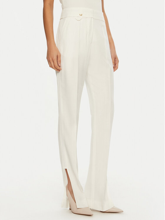 JACQUEMUS JACQUEMUS Kalhoty z materiálu 24E241PA038 Bílá Regular Fit