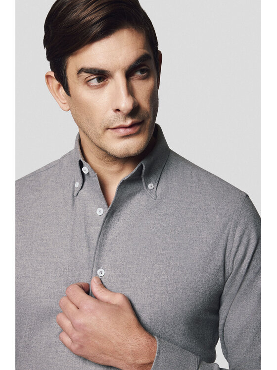 Lancerto Lancerto Koszula Elin KO073224000012 Szary Slim Fit