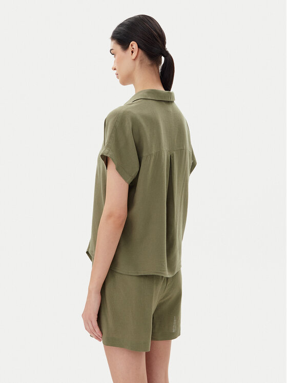 Vero Moda Vero Moda Koszula Thea 10333794 Zielony Loose Fit