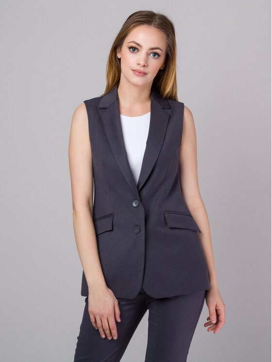 Willsoor Willsoor Kamizelka 67332 Szary Regular Fit