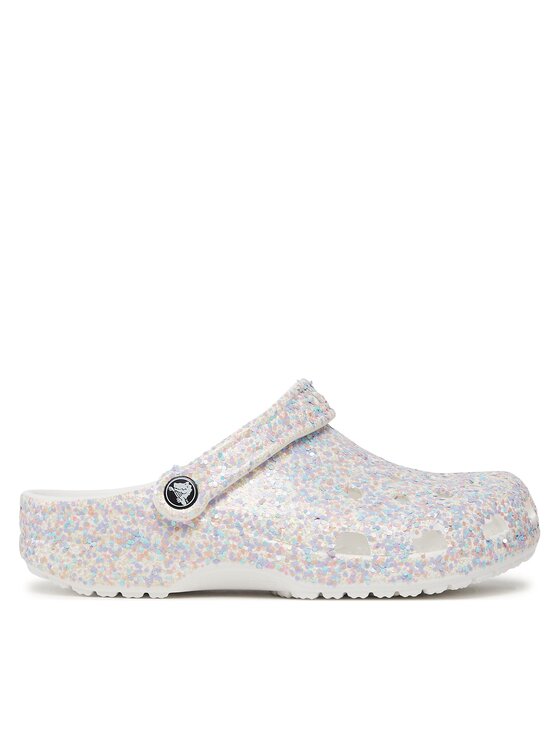 White glitter crocs shop