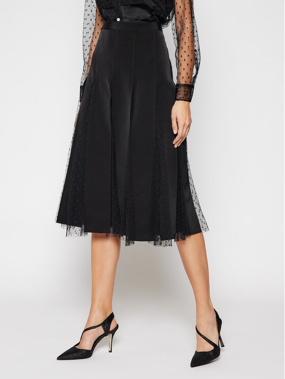Red Valentino Jupe midi VR3RAF701GK Noir Regular Fit Modivo
