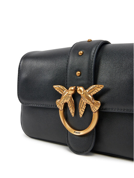 PINKO PINKO Kabelka Love One Mini Slouchy Fl PE 25 PLTT 104340 A0QO Černá