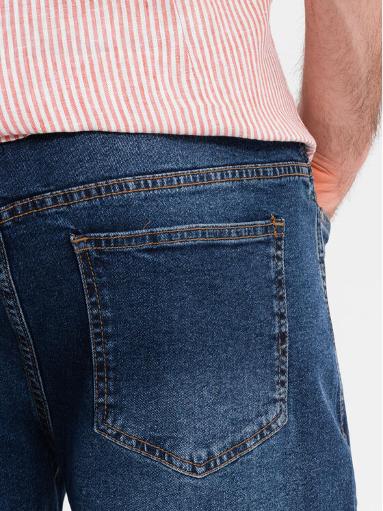 Ombre Ombre Szorty jeansowe OM-SRDS-0171 Granatowy Regular Fit
