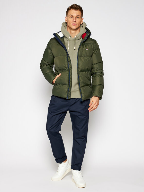 Tommy Jeans Pūkinė striukė Essential DM0DM08762 Žalia Regular Fit •  Modivo.lt