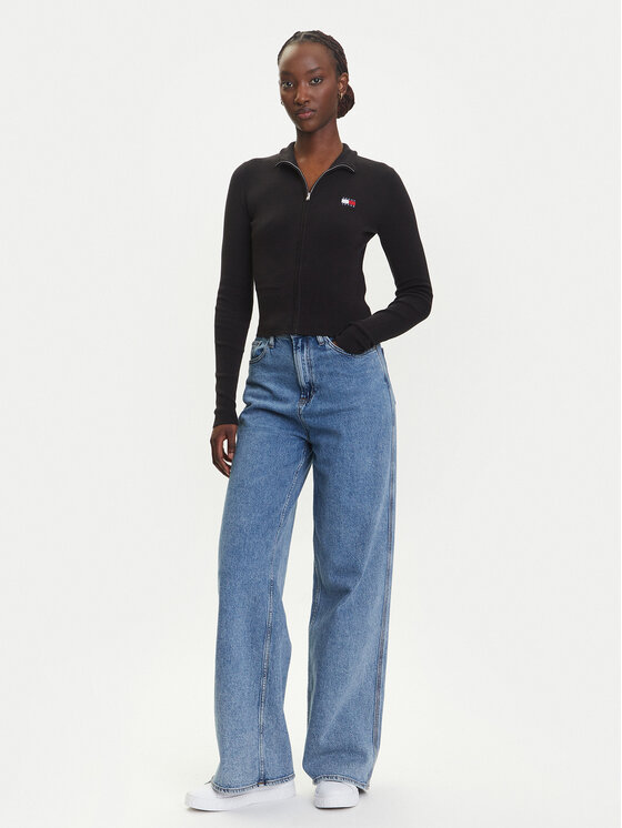 Tommy Jeans Tommy Jeans Kardigán DW0DW20967 Čierna Slim Fit