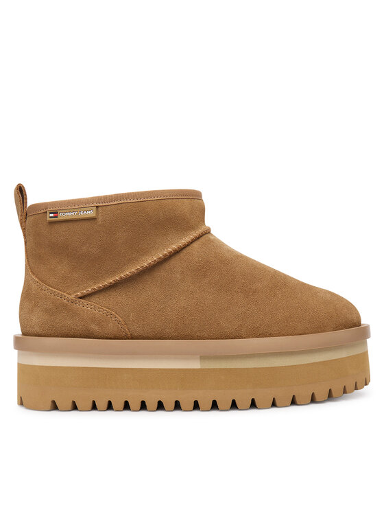 Tommy Jeans Tommy Jeans Апрески Tjw Flatform Snow Boot Suede EN0EN02841 Кафяв